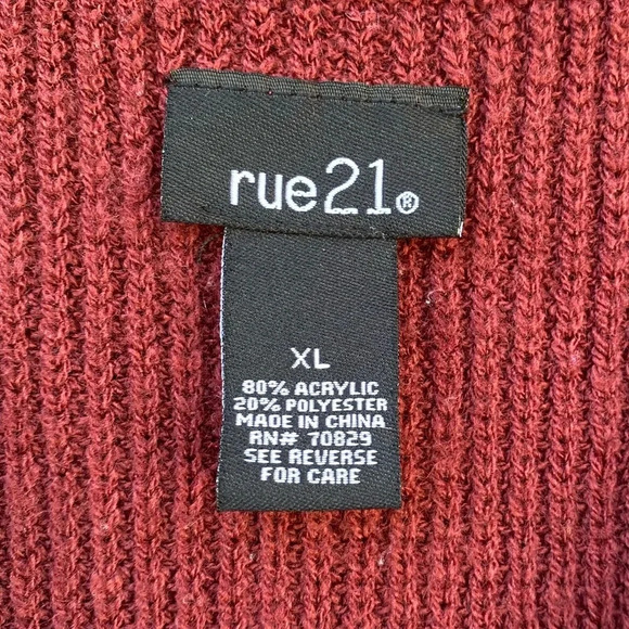 Rue 21 Lacy-Up Sweater Sz XL - Picture 7 of 8